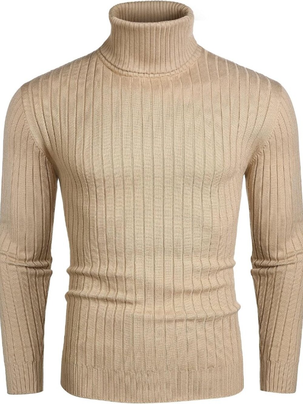 Men's Slim Fit Turtleneck Sweater Casual Pullover Sweater Lightweight Ribbed Swe